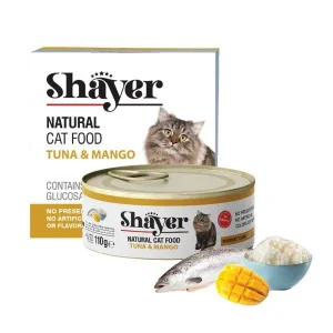 کنسرو نچرال گربه شایر با طعم ماهی تن و انبه وزن 110 گرم