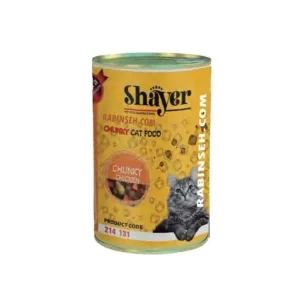 کنسرو چانکی گربه شایر با طعم مرغ وزن 400 گرم