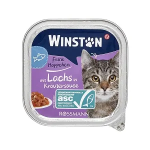 ووم گربه وینستون با طعم ماهی و هویج در سس وزن 100 گرم