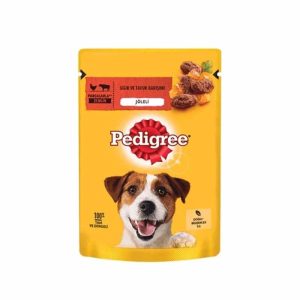 پوچ سگ بالغ پدیگری با طعم گوشت گاو و مرغ وزن 100 گرم