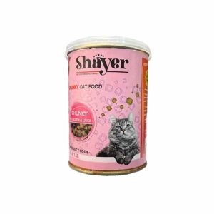 کنسرو چانکی شایر با طعم مرغ و جگر وزن 400 گرم