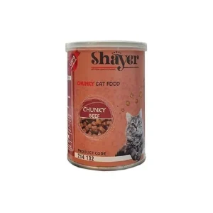 کنسرو گربه شایر با طعم گوشت مدل چانکی وزن 400 گرم