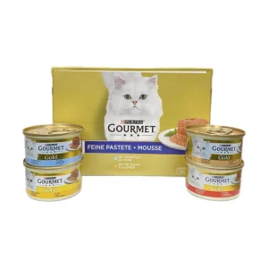 کنسرو گربه گورمت گلد پته بسته ۱۲ عددی