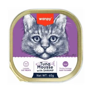 ووم گربه ونپی با طعم تن و میگو وزن 40 گرم